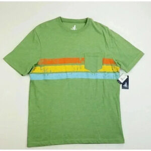 Johnnie-O Medium Men s Green Embroidered Logo Tommy Short Sleeve Striped Tee
